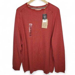 NWT Weatherproof Thermal Knit Sweater Men's Garnet Long Sleeve Waffle Style 3XL